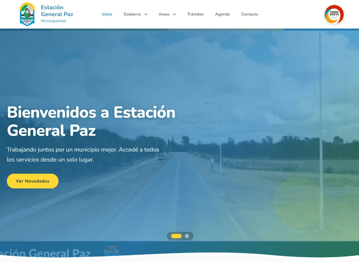 Captura del sitio web institucional de la Municipalidad de General Paz
